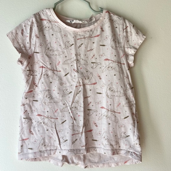 🌼 5/$25 Harry Potter Girls Tee | Size 5-6Y | Hedwig Owl Print T-Shirt Cotton - Picture 1 of 12